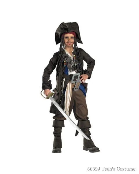 Teen Captain Jack Sparrow Prestige Premium Costume 1 Teen Captain Jack Sparrow Prestige Premium Costume