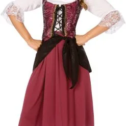 Burgundy Pirate Wench Adult Costume