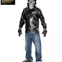 Metal Skull Biker Costume For Teen