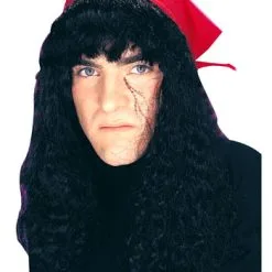 Black Pirate Wig W/Bandana