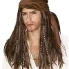 Brown Caribbean Pirate Wig -Renaissance & Medieval store accessories wig caribbean