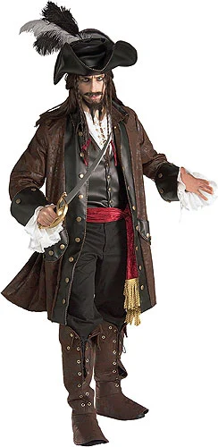 Authentic Caribbean Pirate Adult Costume 1 Authentic Caribbean Pirate Adult Costume